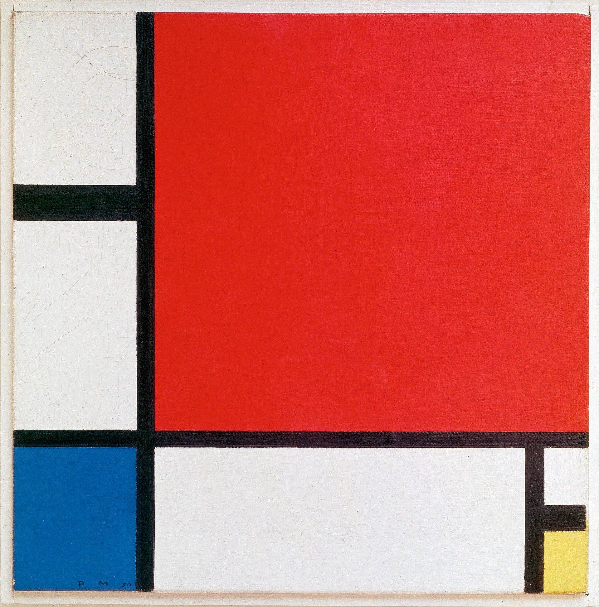 Comparison Illustration of Piet Mondrian's Composition II
